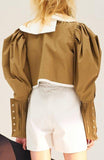 Repetition Asymmetric Collar Drop Jacket
