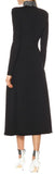 Ribbed Jersey Crystal Dress, Black
