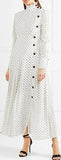 Pleated Polka-Dot Dress
