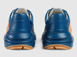 Rhyton Print Leather Sneakers, Blue