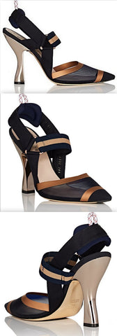 Sculpted-Heel Mesh Pumps