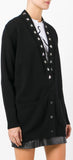 Black Star-Trim Cardigan Sweater