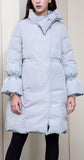 Puffer Coat with Bow, Grey