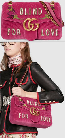 Blind for Love GG Marmont Embroidered Medium Bag