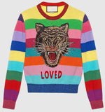 Striped Tiger-Embroidered Sweater - DESIGNER INSPIRED FASHIONS