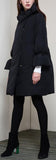 Puffer Coat with Bow, Black