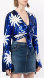 Sequined Hem Knot Top