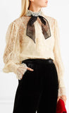 Pussy-Bow Lace Blouse