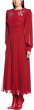 Embroidered Pleated Georgette Dress