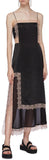 Lace Trim Chiffon Slit Hem Satin Camisole Dress | DESIGNER INSPIRED FASHIONS