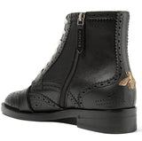 Queercore Embellished Leather Ankle Boots
