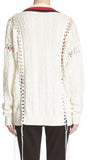 'Cricket' Lace-up Knit Cotton Sweater - DESIGNER INSPIRED FASHIONS