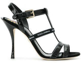 Keira T-bar Heeled Sandals, Black
