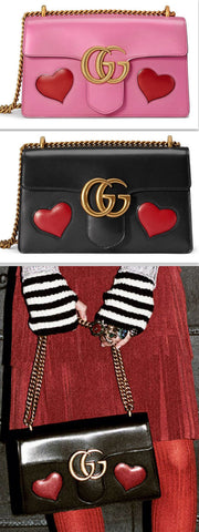 GG Marmont Medium Heart Shoulder Bag in Pink or Black - DESIGNER INSPIRED FASHIONS