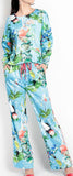 Blue Tropical Printed Top and Pant Set