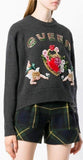 Intarsia Knit Embellished Sweater