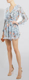 'Bowie' Frill Playsuit, Light Blue