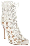 White Leather Cage Boots - DESIGNER INSPIRED FASHIONS