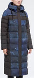Space Print Paneled Puffer Coat, Blue