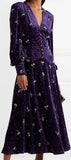 Embellished Velvet Midi Dress