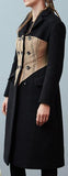 Triple-Breasted Corset Coat, Black