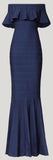 Eyelet Stripe Pleated Gown