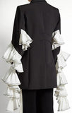 Ruffle-Sleeve Blazer Jacket