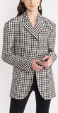 Pearl and Shell Embellished Gingham Jacket