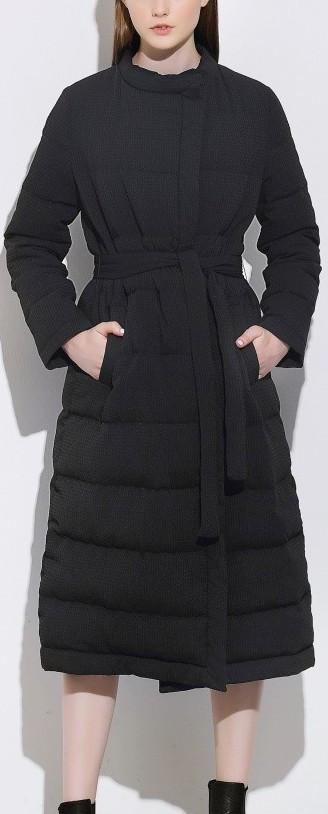 Waffle-Textured Down Coat in Black or Red - DESIGNER INSPIRED FASHIONS