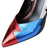 Metallic Patchwork Leather Pumps - DESIGNER INSPIRED FASHIONS