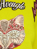 Cat Embellished Wool Sweater - DESIGNER INSPIRED FASHIONS