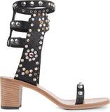 'Carol' Studded Sandals in Black or White - DESIGNER INSPIRED FASHIONS