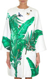 Banana Leaf Embellished Brocade Coat - DESIGNER INSPIRED FASHIONS