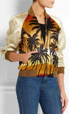 Palm Tree Printed Satin Jacket - DESIGNER INSPIRED FASHIONS