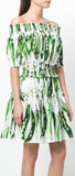 Snap Pea Print Off-the-Shoulder Dress