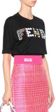 Embellished Cotton T-shirt, Black