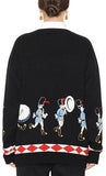 Black Embellished Intarsia Knit Sweater - DESIGNER INSPIRED FASHIONS