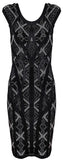 Black Paneled Bodycon Mini Dress