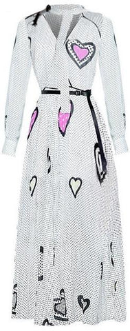 Heart and Polka Dot Print Dress