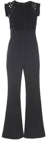 Pleated Cut-Out Jumpsuit in Black or White - DESIGNER INSPIRED FASHIONS