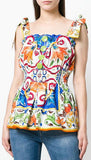 'Majolica' Printed Blouse