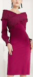 Smocked Crossover Midi Dress