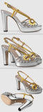 Metallic Leather Platform Sandals - Silver/Gold | DESIGNER INSPIRED FASHIONS