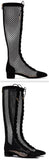 Naughtily-D Suede & Mesh Lace-Up Boot - Black or Silver