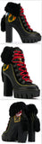 'Stivale' Ankle Boots, Black Fur