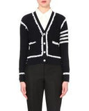 Fringed Wool Knit Cardigan Sweater in Black - DESIGNER INSPIRED FASHIONS