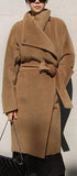 Camel Oversized Collar Wool & Cashmere Coat - DESIGNER INSPIRED FASHIONS