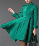 Quilted Flared Coat in Black or Green - DESIGNER INSPIRED FASHIONS