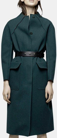 Belted Structured Wool Coat