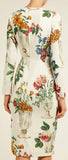 Floral Print Fitted Midi Dress
